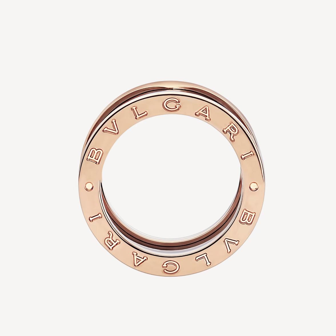 [Eterna Jewels]ZERO 1 VIERBANDSCHLEIFEN UND SCHWARZER KERAMIK-SPIRALE ROSÉGOLD RING