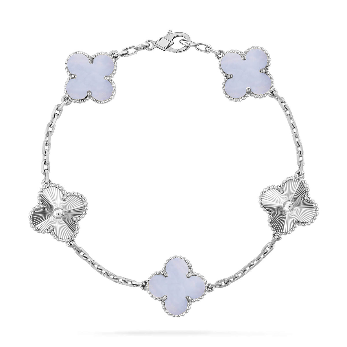 [Eterna Jewels] KLEEBRAUM 5 MOTIV VIOLETTER CHALCEDON ARMBAND KOLLEKTION