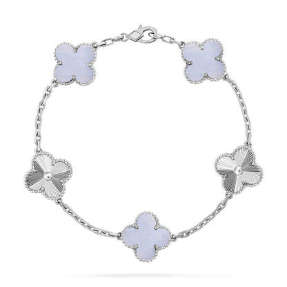 [Eterna Jewels] KLEEBRAUM 5 MOTIV VIOLETTER CHALCEDON ARMBAND KOLLEKTION
