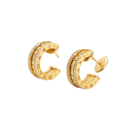 [Eterna Jewels]ZERO 1 ROCK GOLD-OHRRINGE MIT NIETENSPIRALE UND PAVÉ-DIAMANTEN