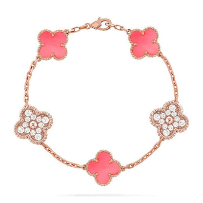 [Eterna Jewels] KLEEBATT 5 MOTIVE ROSA PERLMUTT-ARMBAND KOLLEKTION