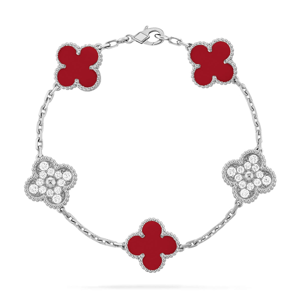 [Eterna Jewels] KLEEBRIEF 5 MOTIV ROTER KORNEOL-ARMBANDKOLLEKTION