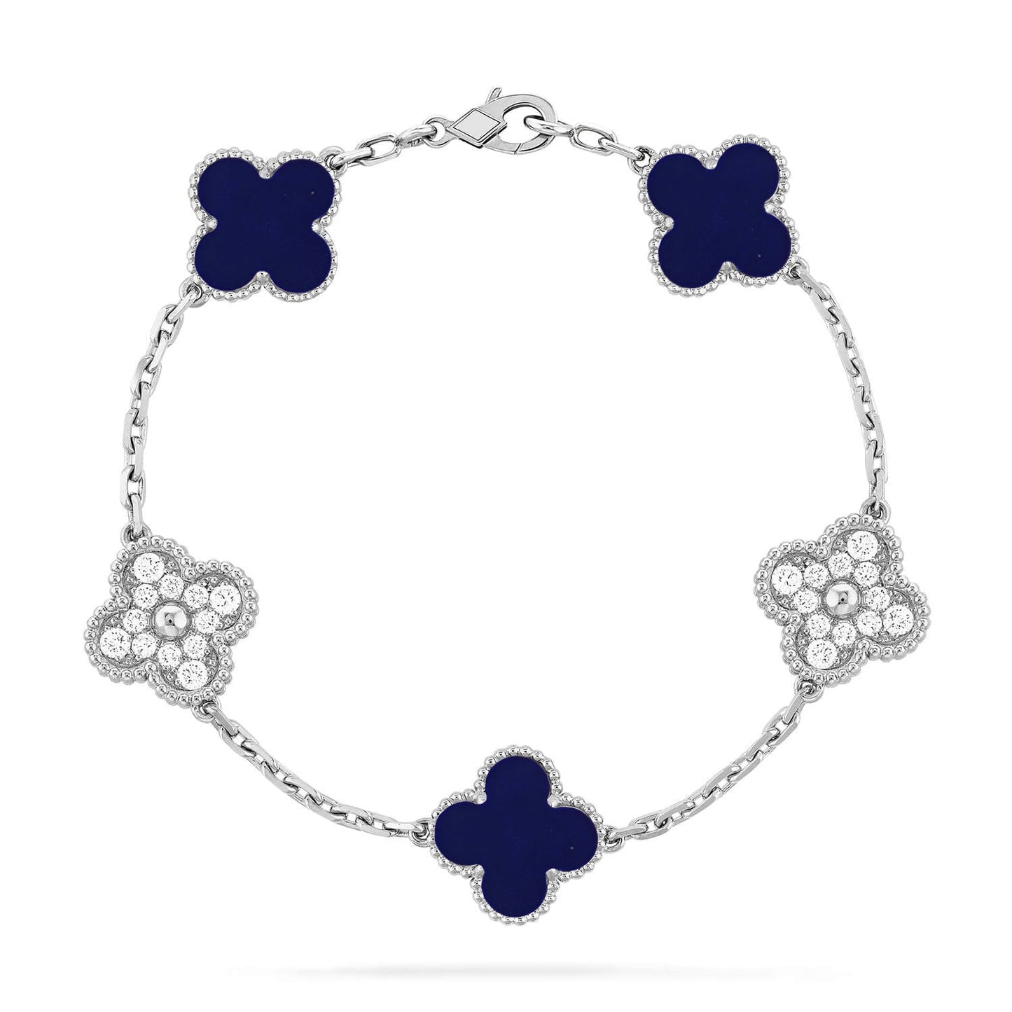 [Eterna Jewels]KLEEBKATTEN-ARMBAND MIT 5 MOTIVEN AUS LAPISLAZULI KOLLEKTION