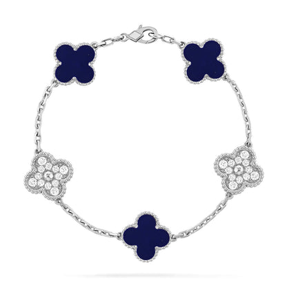 [Eterna Jewels]KLEEBKATTEN-ARMBAND MIT 5 MOTIVEN AUS LAPISLAZULI KOLLEKTION