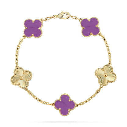 [Eterna Jewels] KLEEBRAUM 5 MOTIV VIOLETT ARMBAND KOLLEKTION