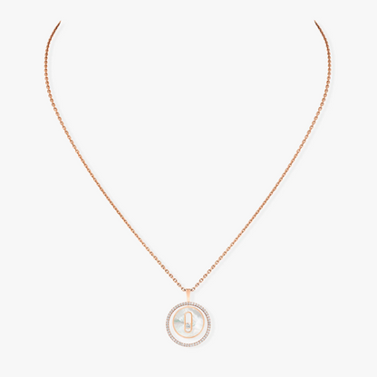 [Eterna Jewels]LUCKY MOVE 1 DIAMANT WEISSER PERLMUTT ROSÉGOLD DIAMANT HALSKETTE