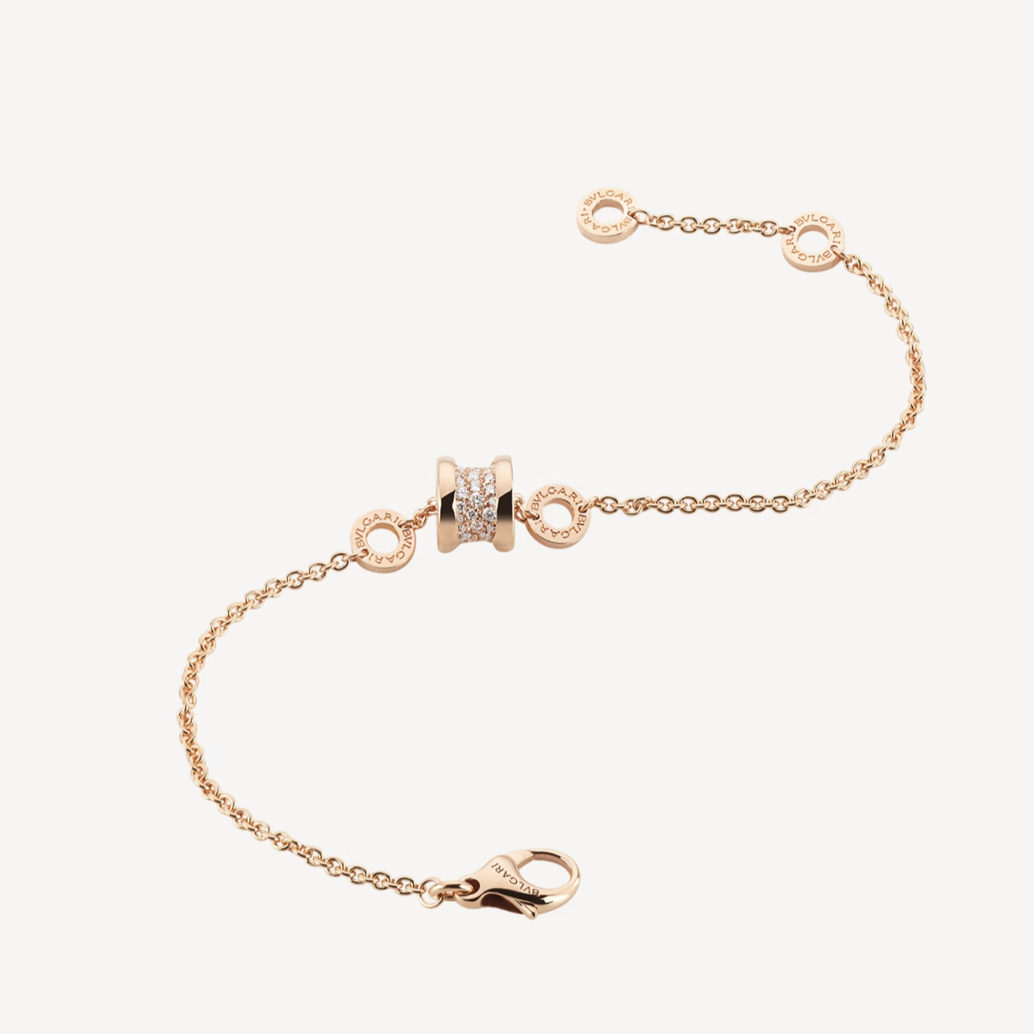 [Eterna Jewels]ZERO 1 SOFT PINK GOLD MIT PAVE-DIAMANTEN AUF DEM SPIRALARMREIF