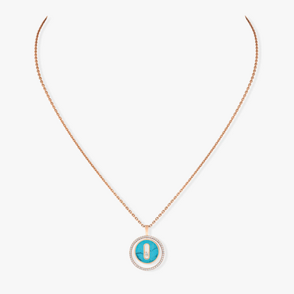 [Eterna Jewels]LUCKY MOVE 1 DIAMOND TÜRKIS ROSÉGOLD DIAMANT HALSKETTE