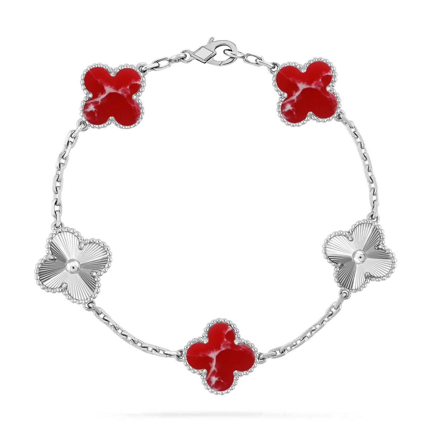 [Eterna Jewels]KLEE-ARMBAND-KOLLEKTION MIT 5 MOTIVEN ROTES MUSTER