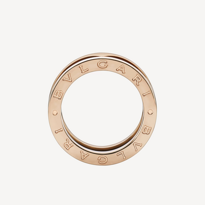 [Eterna Jewels]ZERO 1 TWO-BAND SCHLEIFEN UND SCHWARZER KERAMIK ROSÉGOLD RING