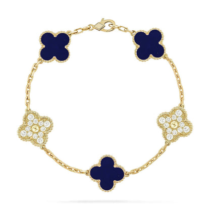 [Eterna Jewels]KLEEBKATTEN-ARMBAND MIT 5 MOTIVEN AUS LAPISLAZULI KOLLEKTION