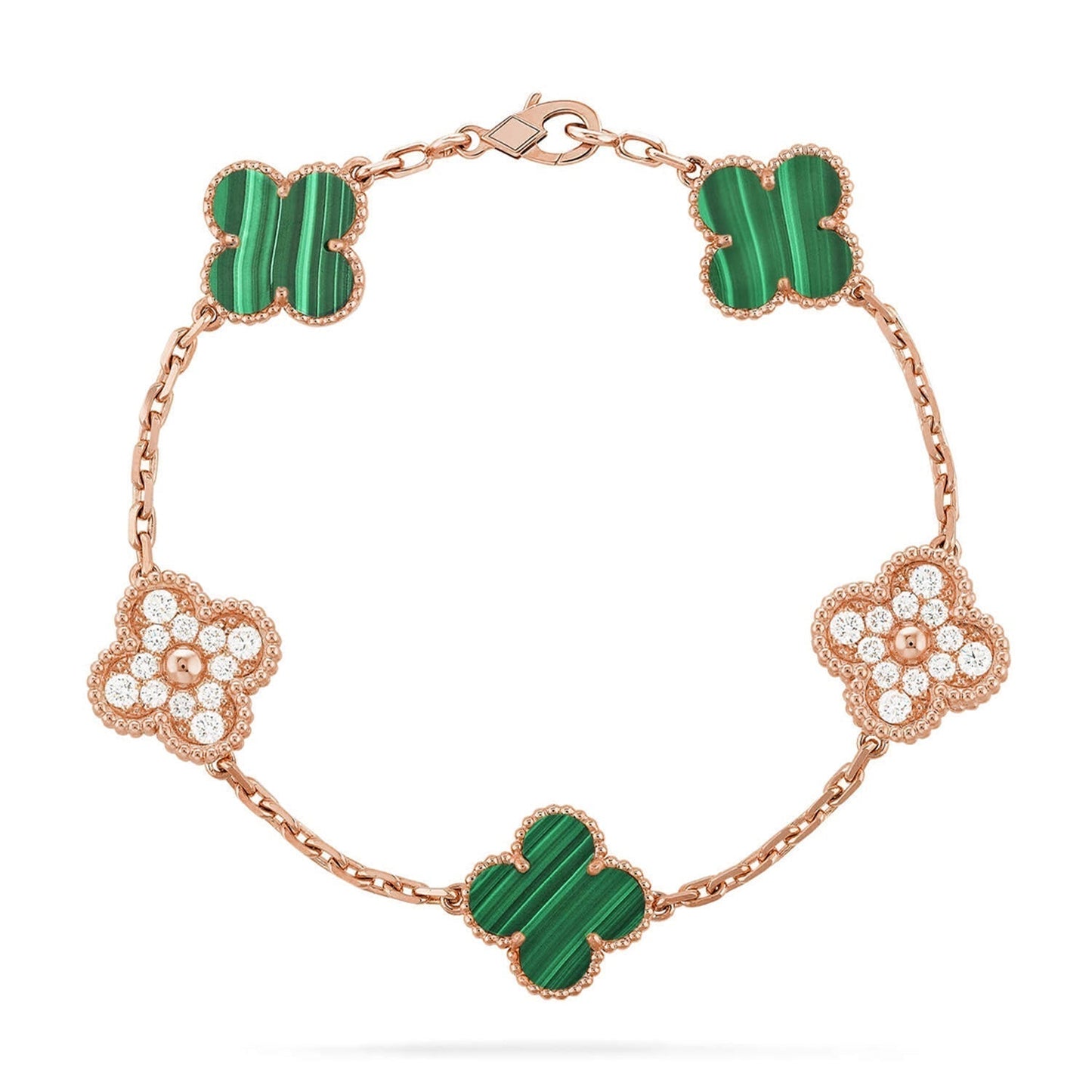 [Eterna Jewels] KLEEBRIEF 5 MOTIV MALACHIT-ARMBANDKOLLEKTION