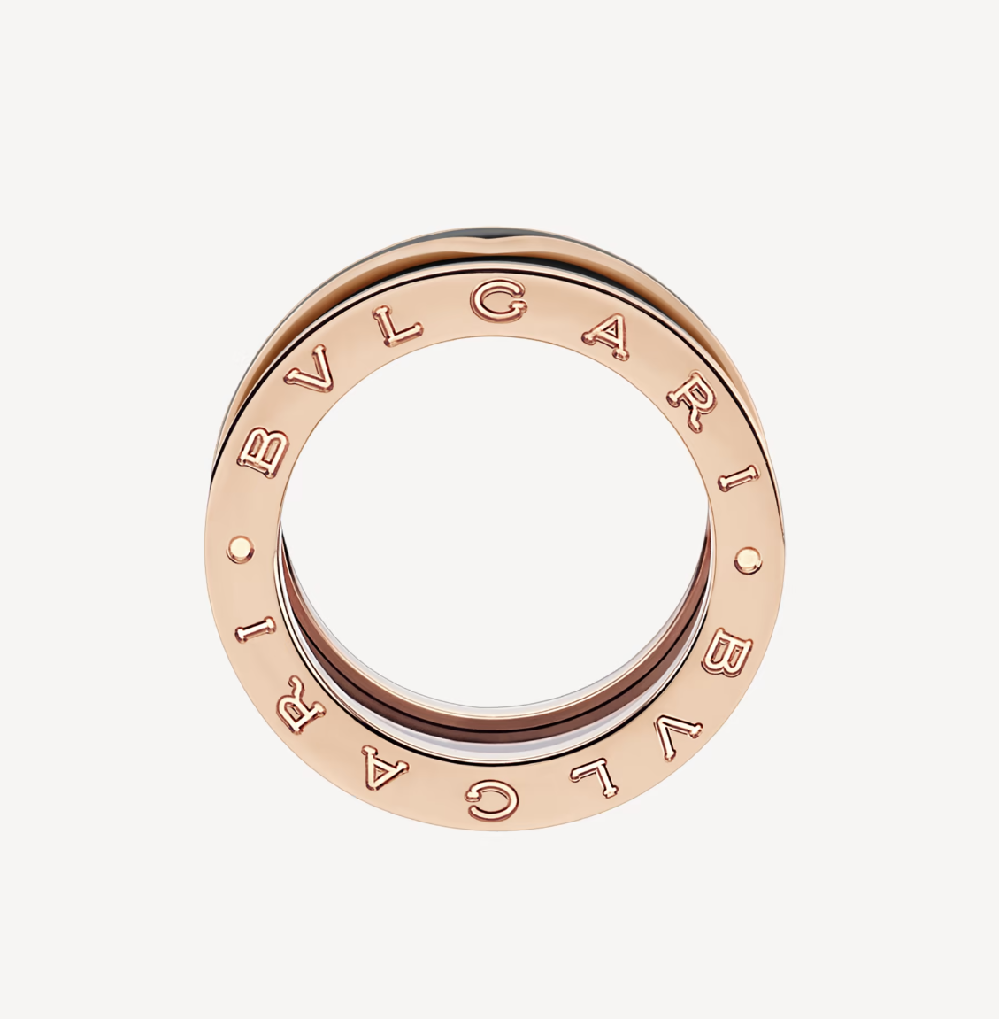 [Eterna Jewels]ZERO 1 TWO-BAND MIT MATTSCHWARZEM KERAMIK ROSÉGOLD RING