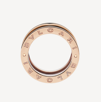 [Eterna Jewels]ZERO 1 TWO-BAND MIT MATTSCHWARZEM KERAMIK ROSÉGOLD RING