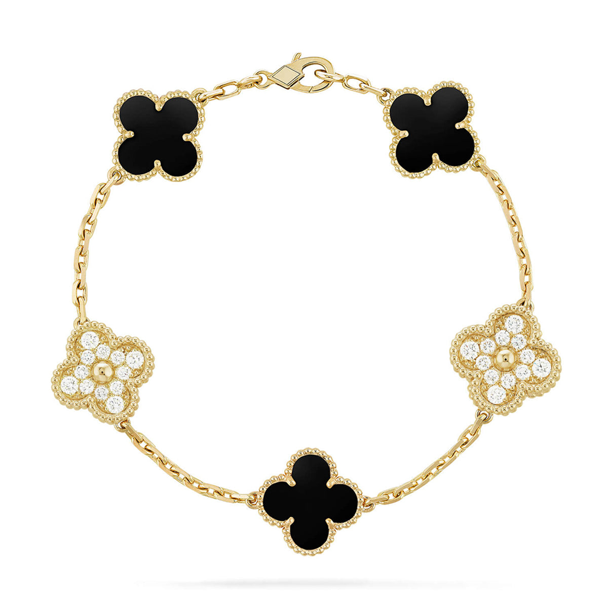[Eterna Jewels] CLOVER 5 MOTIF ONYX-ARMBANDKOLLEKTION