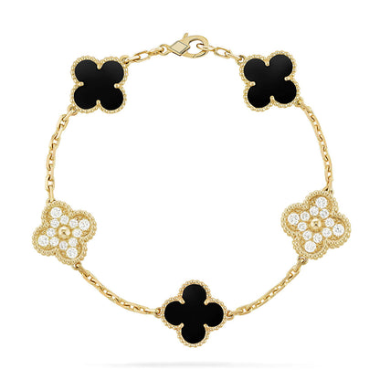 [Eterna Jewels] CLOVER 5 MOTIF ONYX-ARMBANDKOLLEKTION