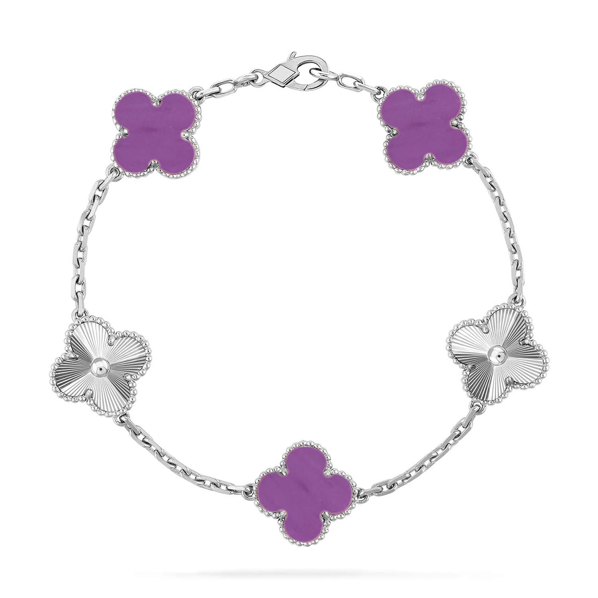 [Eterna Jewels] KLEEBRAUM 5 MOTIV VIOLETT ARMBAND KOLLEKTION