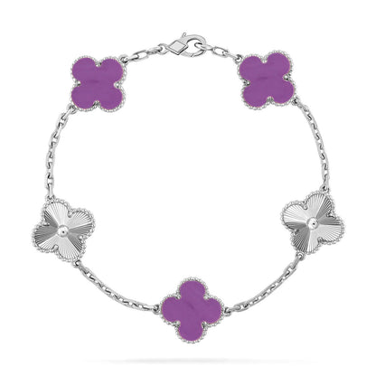 [Eterna Jewels] KLEEBRAUM 5 MOTIV VIOLETT ARMBAND KOLLEKTION