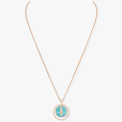 [Eterna Jewels]LUCKY MOVE 3 DIAMONDS TÜRKIS ROTGOLD DIAMANT HALSKETTE
