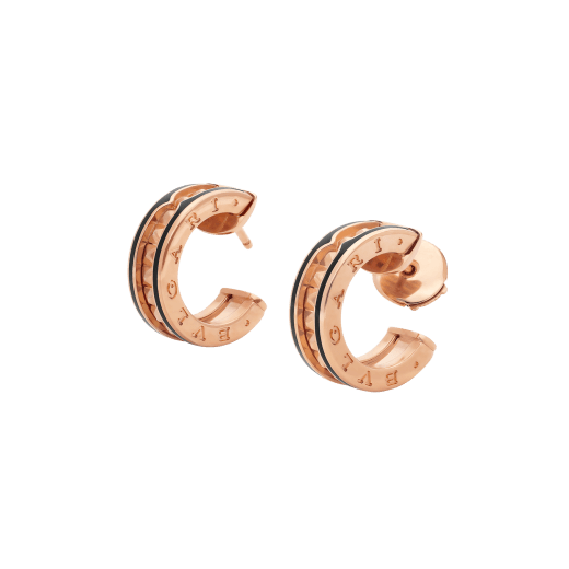 [Eterna Jewels]ZERO 1 ROCK OHRRINGE AUS ROSÉGOLD MIT SPIRALE UND SCHWARZER KERAMIK