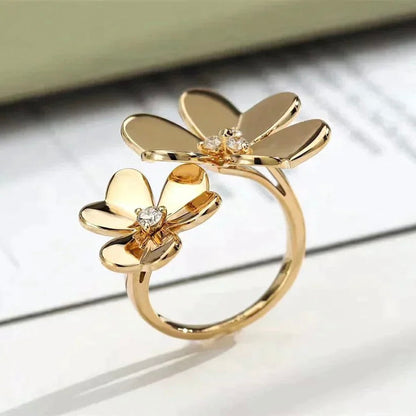 [Eterna Jewels]KLEEBELATT COMOS GOLD DIAMANTENRING