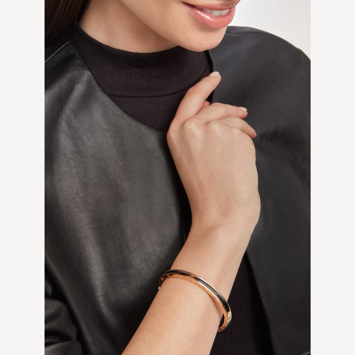 [Eterna Jewels]ZERO 1 ROSÉGOLD MIT SCHWARZEM KERAMIKARMBAND