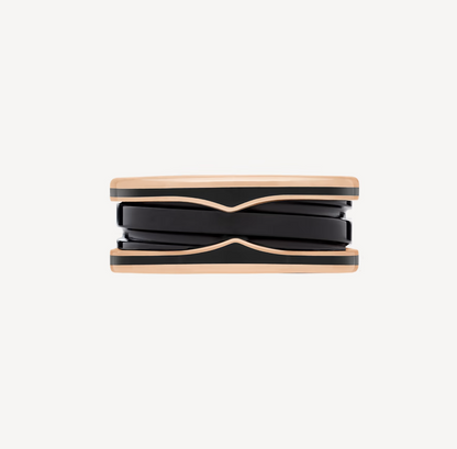 [Eterna Jewels]ZERO 1 TWO-BAND MIT MATTSCHWARZEM KERAMIK ROSÉGOLD RING