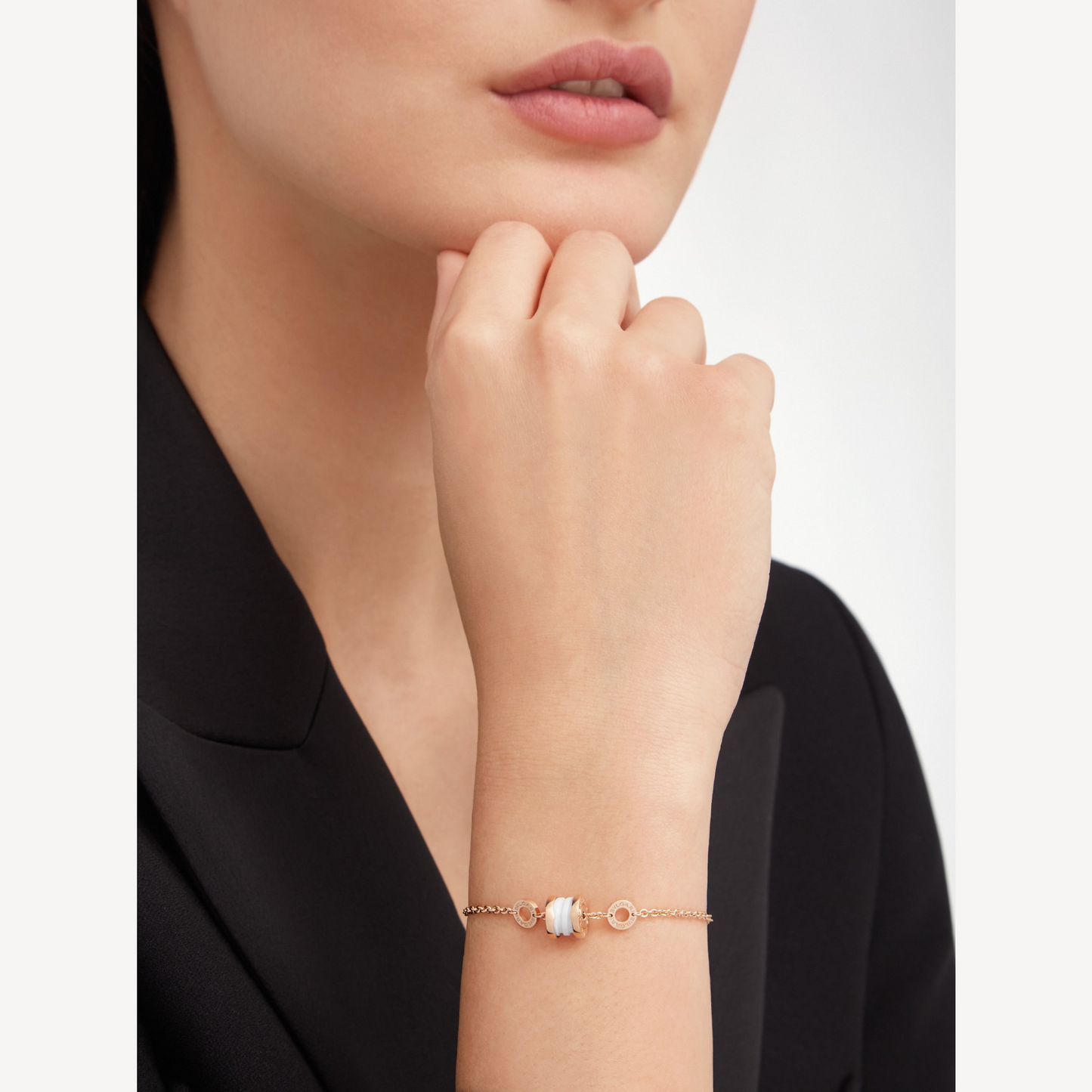 [Eterna Jewels]ZERO 1 SOFT PINKGOLD- UND WEISSE KERAMIK-ARMBAND