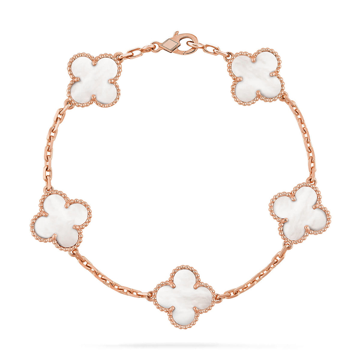 [Eterna Jewels]KLEE WEISSE PERLEN-PERLMUTT-5-MOTIV-ARMBAND-KOLLEKTION