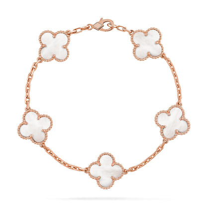 [Eterna Jewels]KLEE WEISSE PERLEN-PERLMUTT-5-MOTIV-ARMBAND-KOLLEKTION