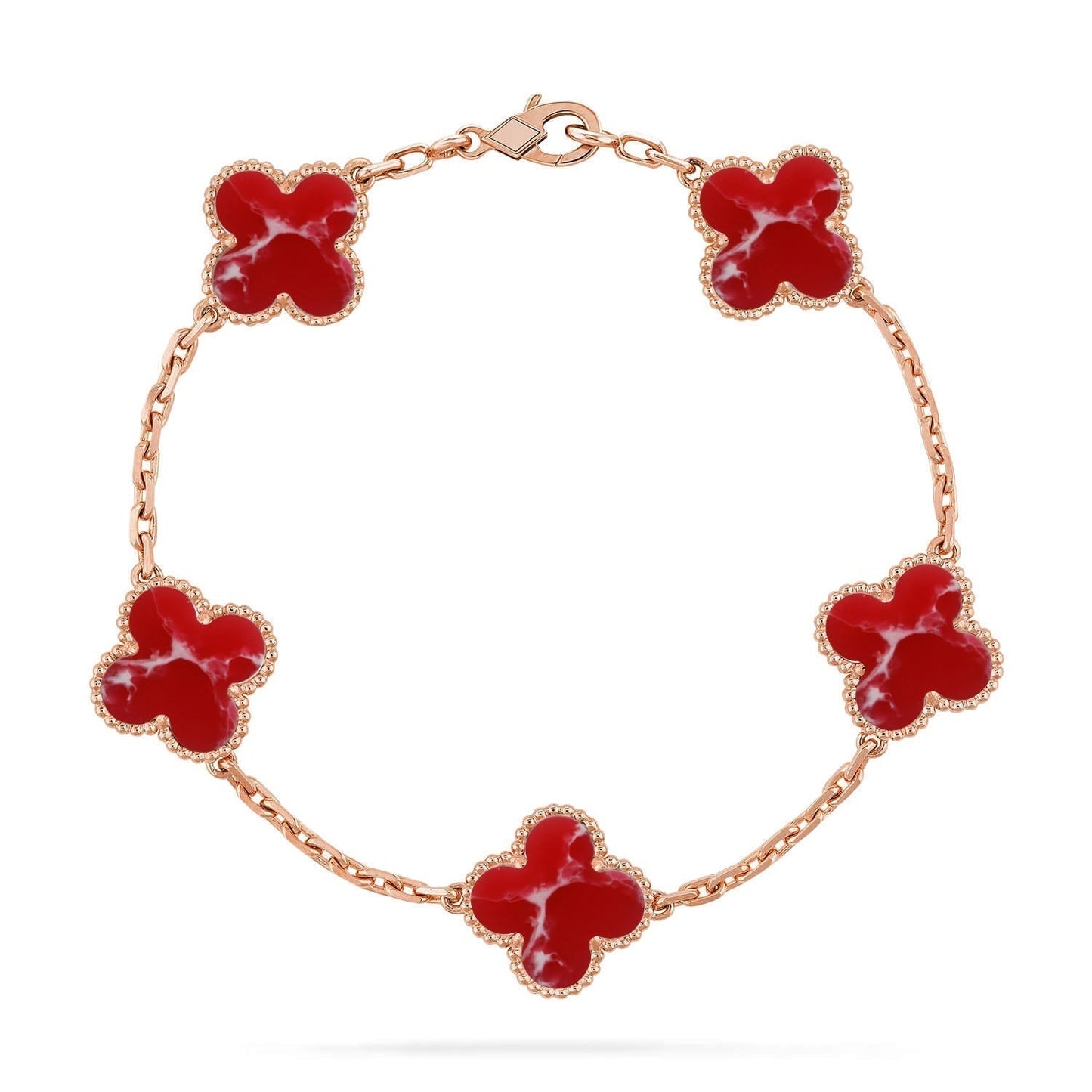 [Eterna Jewels]KLEE-ARMBAND-KOLLEKTION MIT 5 MOTIVEN ROTES MUSTER
