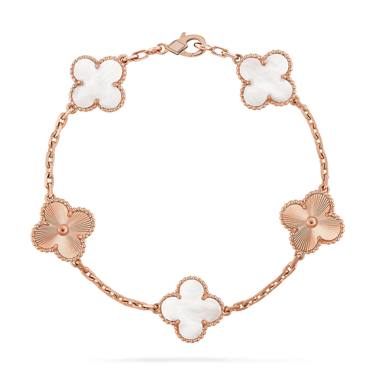 [Eterna Jewels]KLEE WEISSE PERLEN-PERLMUTT-5-MOTIV-ARMBAND-KOLLEKTION