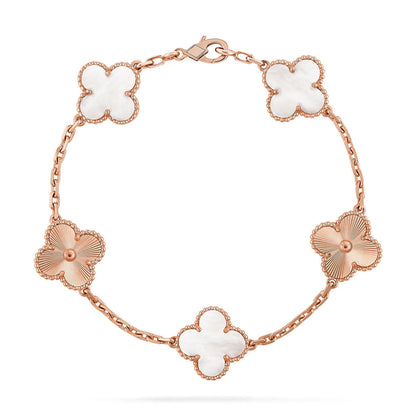 [Eterna Jewels]KLEE WEISSE PERLEN-PERLMUTT-5-MOTIV-ARMBAND-KOLLEKTION