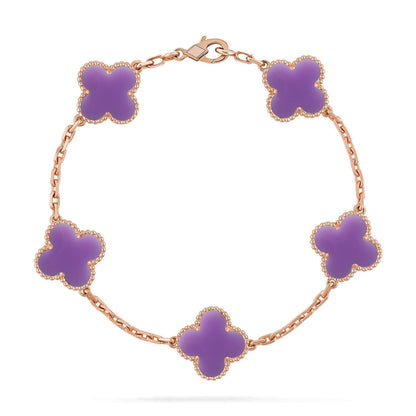 [Eterna Jewels]KLEEBKATTEN ARMBAND KOLLEKTION MIT 5 MOTIVEN IN HELLVIOLETT
