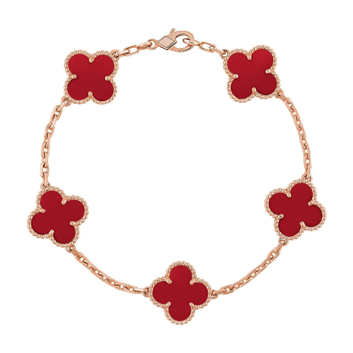 [Eterna Jewels] KLEEBRIEF 5 MOTIV ROTER KORNEOL-ARMBANDKOLLEKTION