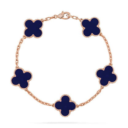 [Eterna Jewels]KLEEBKATTEN-ARMBAND MIT 5 MOTIVEN AUS LAPISLAZULI KOLLEKTION