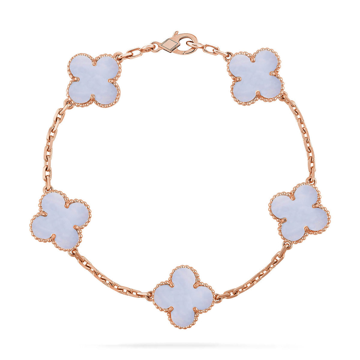 [Eterna Jewels] KLEEBRAUM 5 MOTIV VIOLETTER CHALCEDON ARMBAND KOLLEKTION