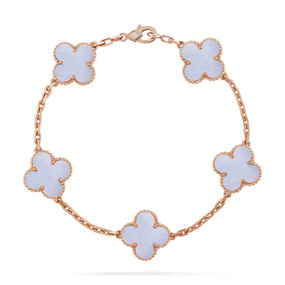 [Eterna Jewels] KLEEBRAUM 5 MOTIV VIOLETTER CHALCEDON ARMBAND KOLLEKTION