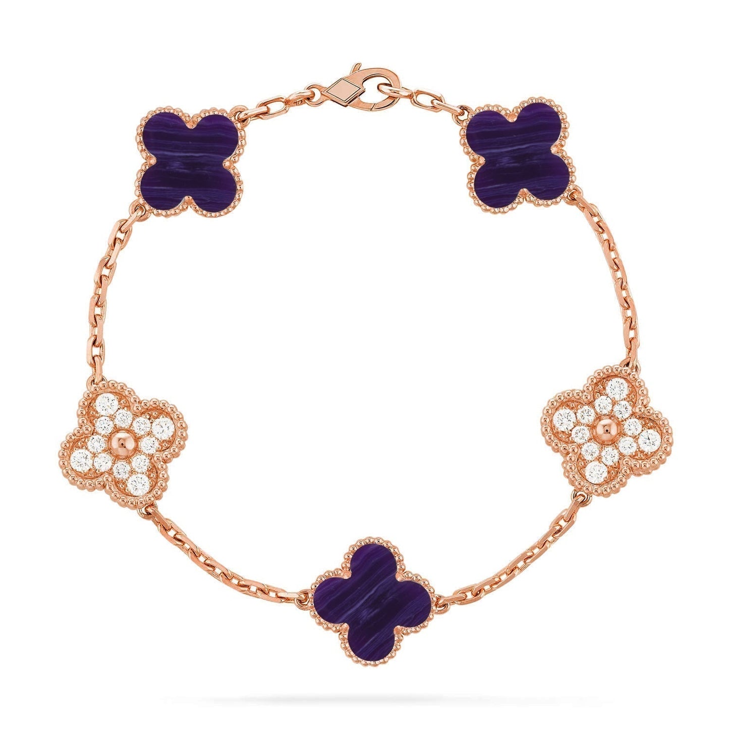 [Eterna Jewels]KLEEBKATT 5 MOTIV LILA STREIFEN ARMBANDKOLLEKTION