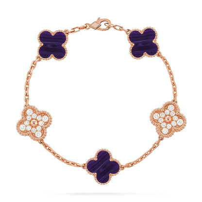 [Eterna Jewels]KLEEBKATT 5 MOTIV LILA STREIFEN ARMBANDKOLLEKTION
