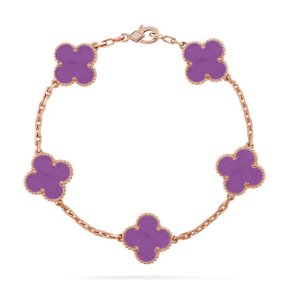 [Eterna Jewels] KLEEBRAUM 5 MOTIV VIOLETT ARMBAND KOLLEKTION
