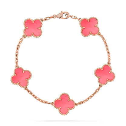 [Eterna Jewels] KLEEBATT 5 MOTIVE ROSA PERLMUTT-ARMBAND KOLLEKTION