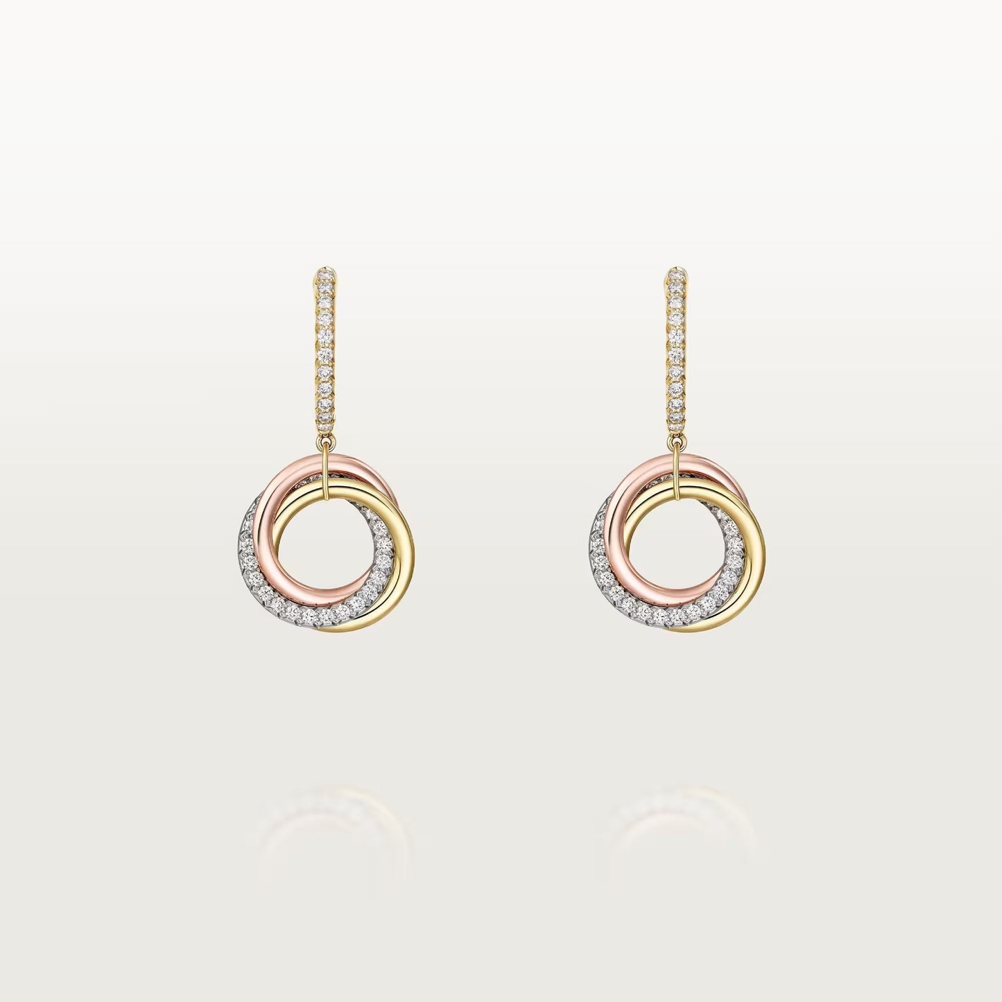 [Eterna Jewels]TRINITY HALF DIAMOND  EARRINGS