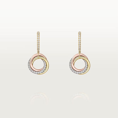 [Eterna Jewels]TRINITY HALF DIAMOND  EARRINGS