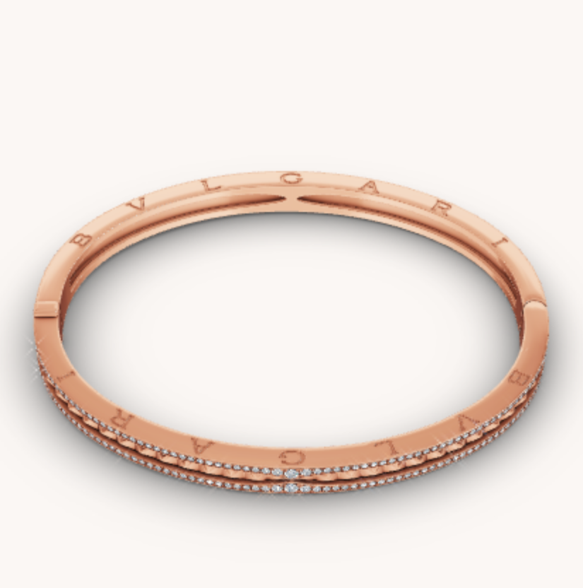 [Eterna Jewels]ZERO 1 SPIRALE MIT DIAMANTEN BESETZTES ARMREIF AUS ROSÉGOLD