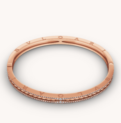 [Eterna Jewels]ZERO 1 SPIRALE MIT DIAMANTEN BESETZTES ARMREIF AUS ROSÉGOLD