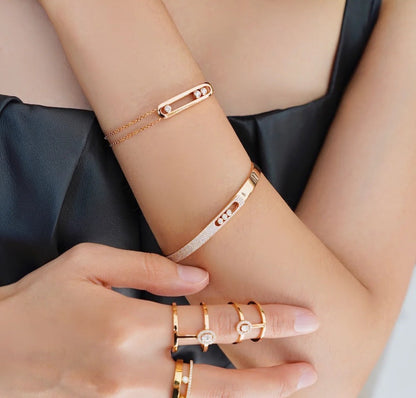 [Eterna Jewels]Noa Roségold-Armreif mit Diamant-Pavé