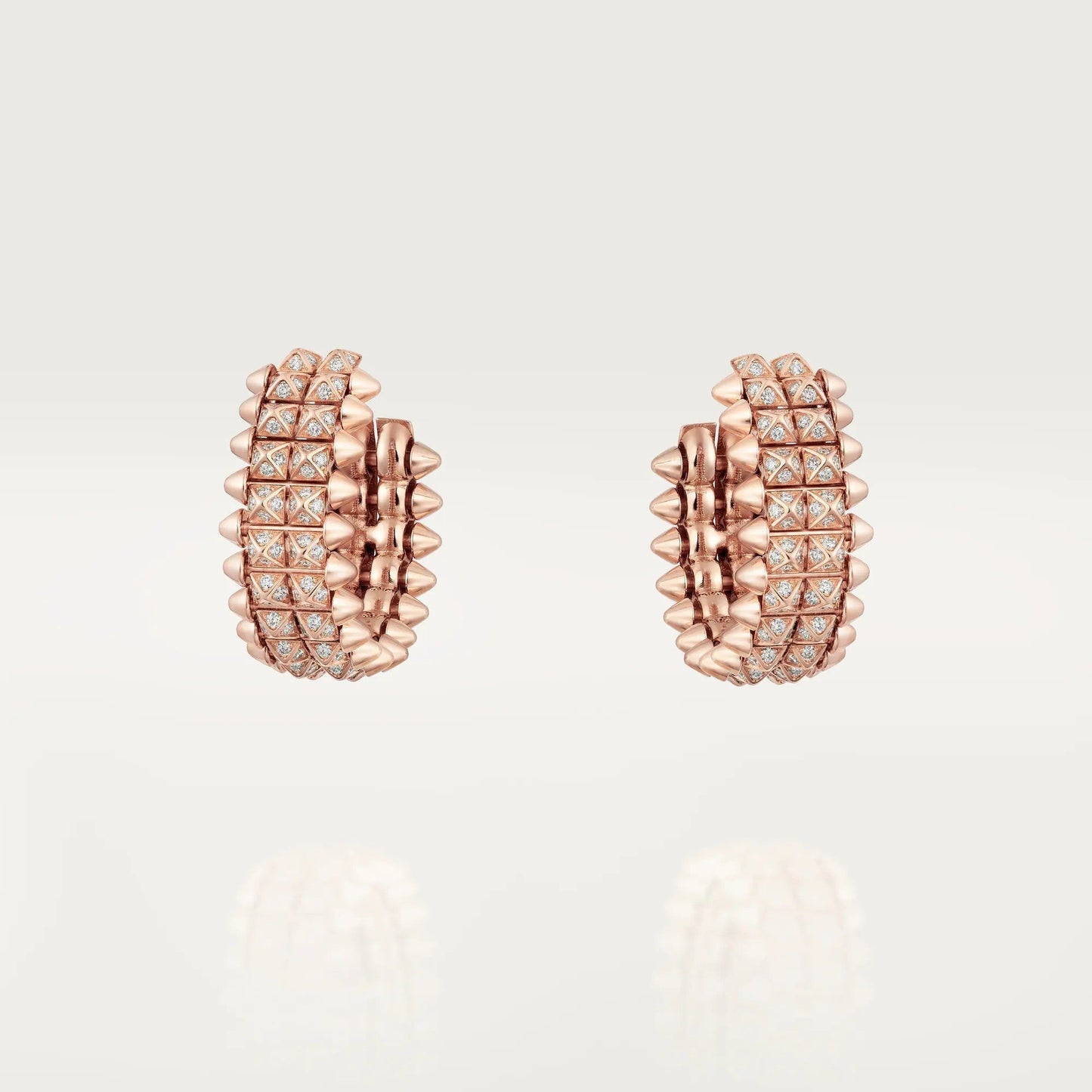 [Eterna Jewels]CLASH 9.2MM FULL DIAMOND DOUBLE ROW EARRINGS