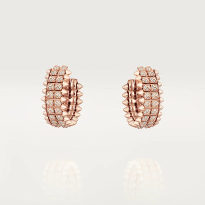 [Eterna Jewels]CLASH 9.2MM FULL DIAMOND DOUBLE ROW EARRINGS
