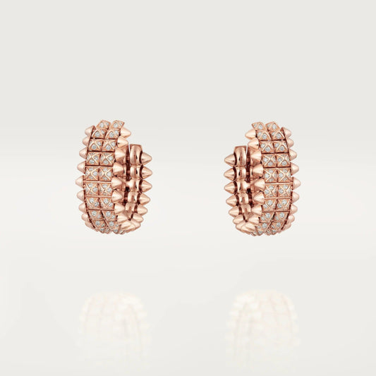 [Eterna Jewels]CLASH 9.2MM FULL DIAMOND DOUBLE ROW EARRINGS